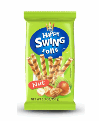 Happy SWING- MOGYORÓ ízű krémmel töltött ostyarúd
