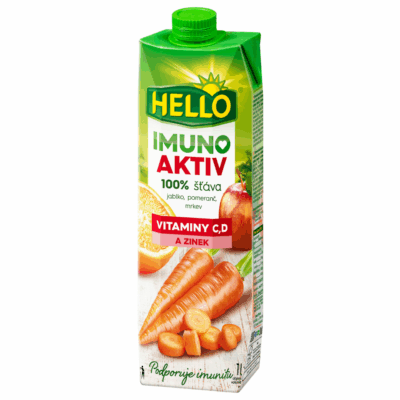 Hello 100 % IMUNO AKTIV - VEGYES GYÜMÖLCSLÉ SÁRGARÉPÁVAL