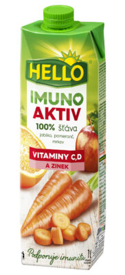 Hello 100 % IMUNO AKTIV - VEGYES GYÜMÖLCSLÉ SÁRGARÉPÁVAL